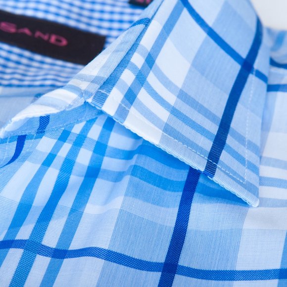 Sand Copenhagen Blue Check Shirt - Picture 4 of 4